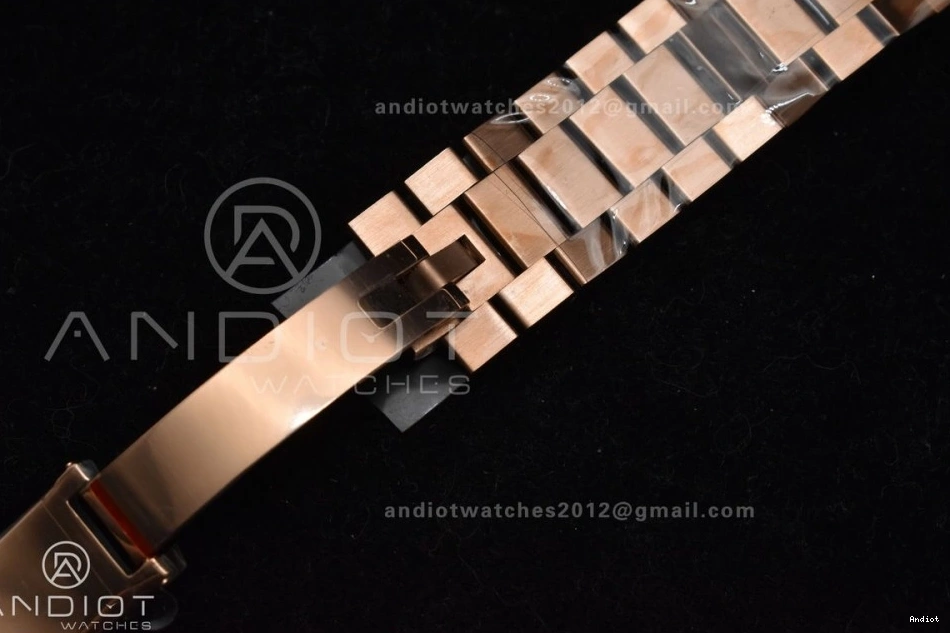 RG DayDate Crystal Bracelet 904L 40 706 Practical Steel President GMF A Meteorite On Markers Dial 0705